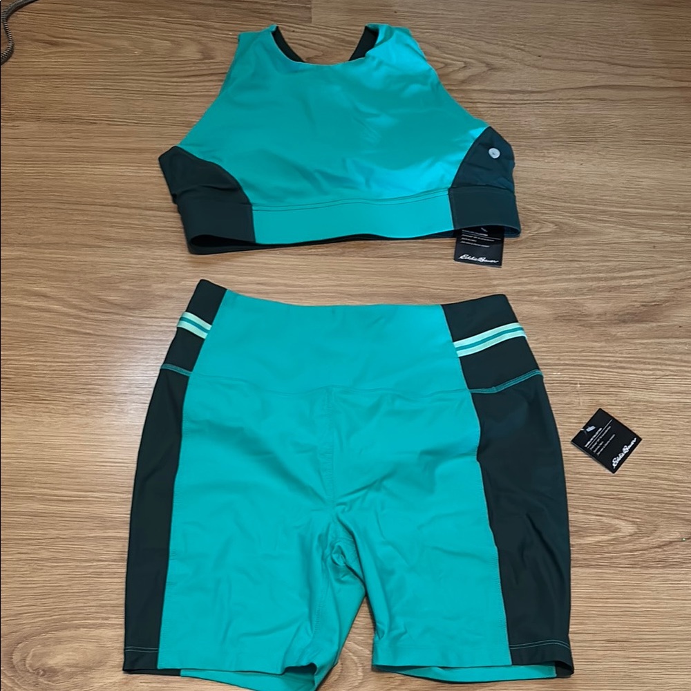 Eddie Bauer Teal and Black Athletic Set